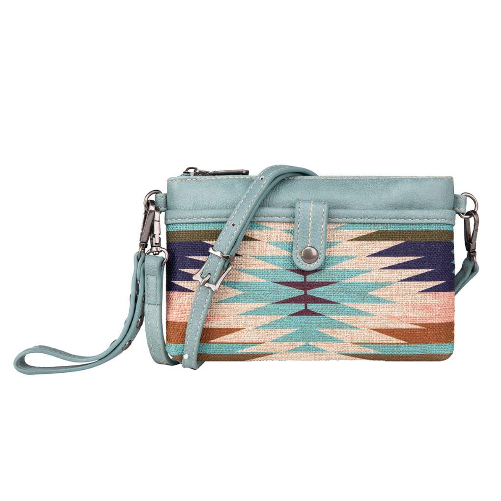 Wrangler Aztec Clutch Bag Blue