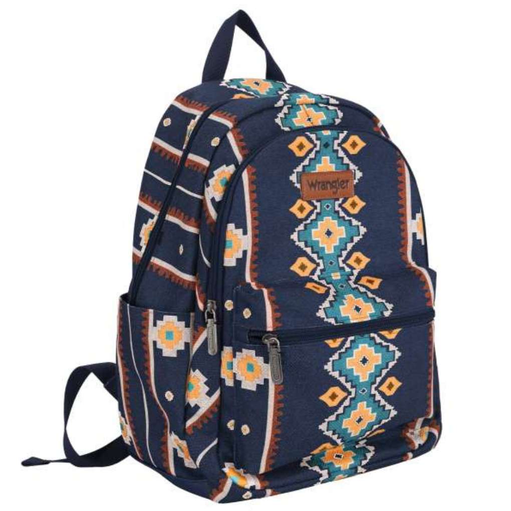 Wrangler Southwestern Canvas Backpack Navy