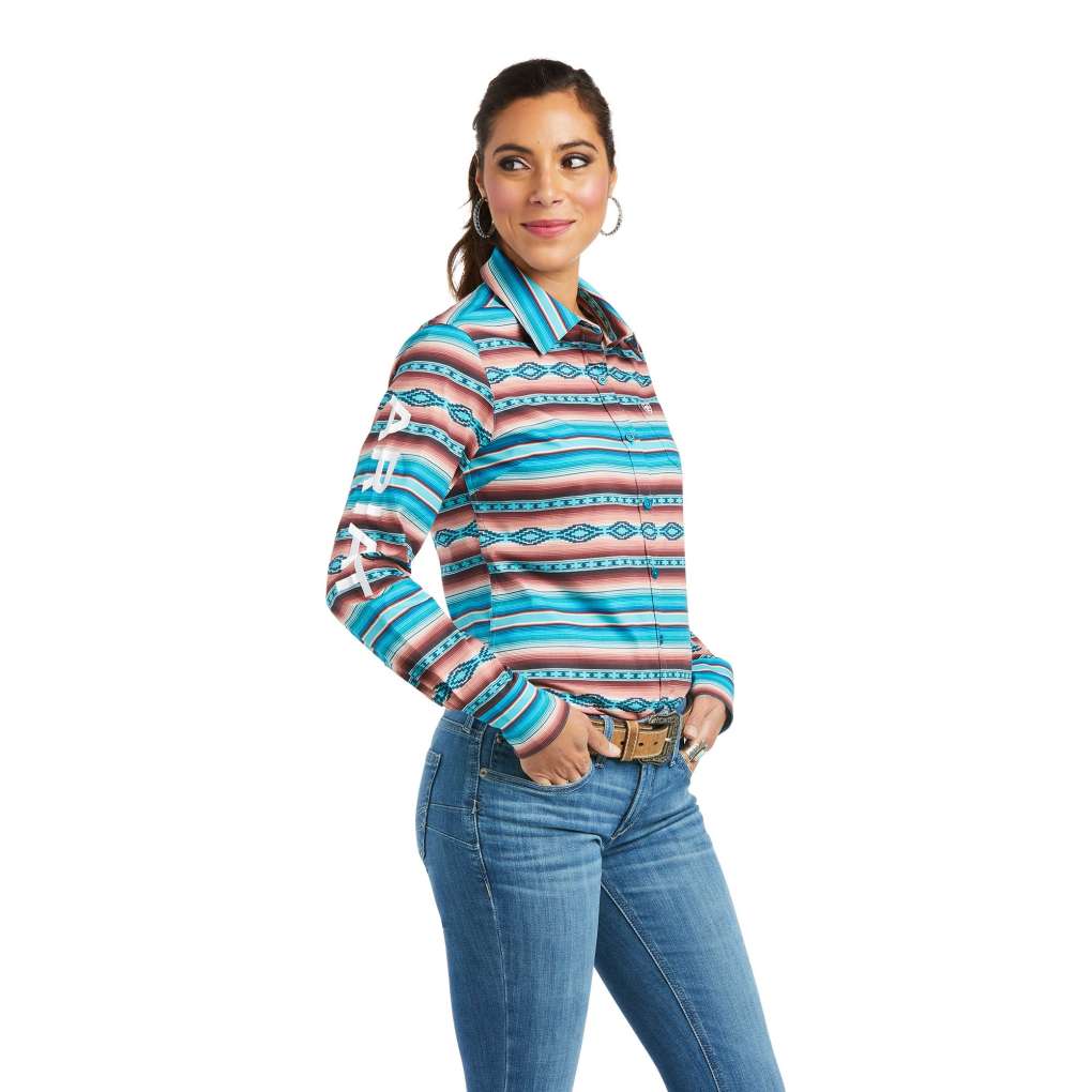 Ariat Ladies Team Kirby Stretch Shirt Serape Marsala