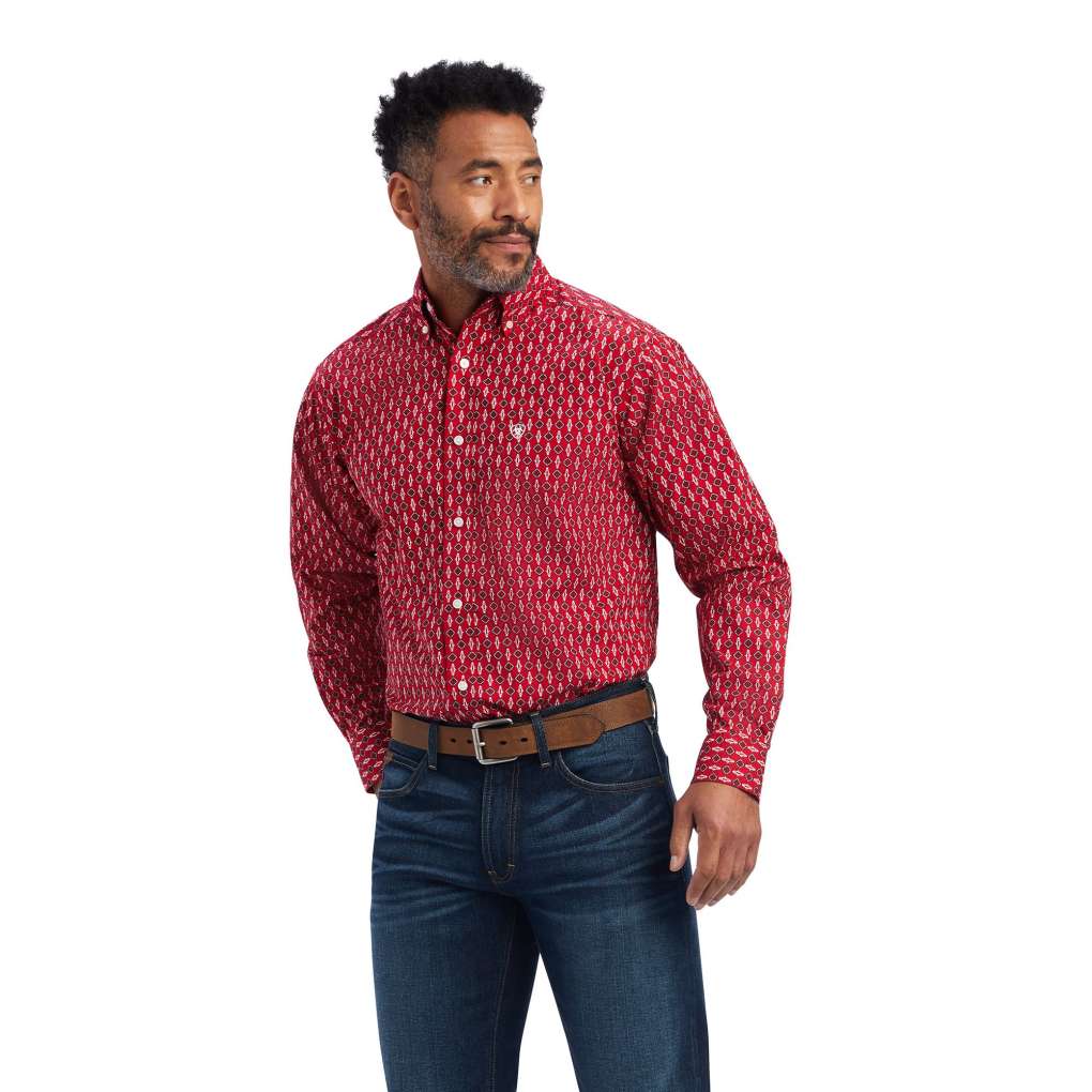 Ariat Mens Noland Fitted Shirt Tango Red